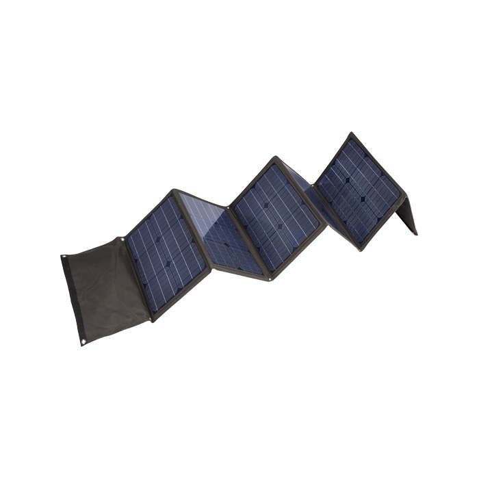 Paneles solares portátiles para acampar.